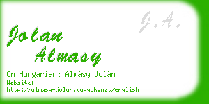 jolan almasy business card